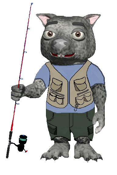 Shadow-fishing pole-cargo pants-fishing vest